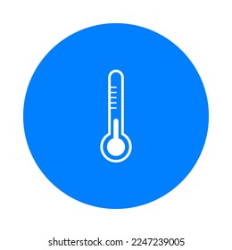 Termómetro y círculo sobre blanco