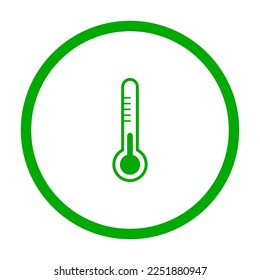 Thermometer and circle on white