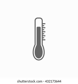 Thermometer closeup. Thermometer weather icon. Thermometer isolated on background