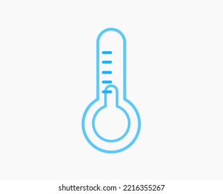 thermometer cold blue design line icon 