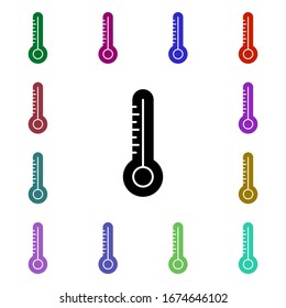 Thermometer, cold, hot multi color style icon. Simple glyph, flat vector of ecology icons for ui and ux, website or mobile application
