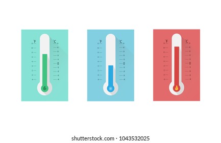 thermometer
cold hot and showing normal weather flat