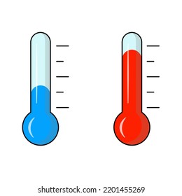 Thermometer Cold Hot Temperature Vector Cartoon Stock Vector (Royalty ...