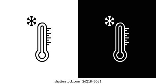 Thermometer cold icon concept stroke on white background