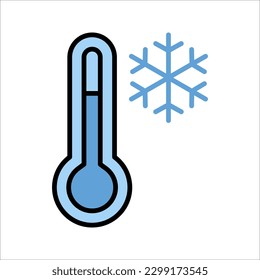 icono de termómetro frío, desde pronóstico, iconos de Clima y Meteorología, iconos de widget ilustración vectorial sobre fondo blanco