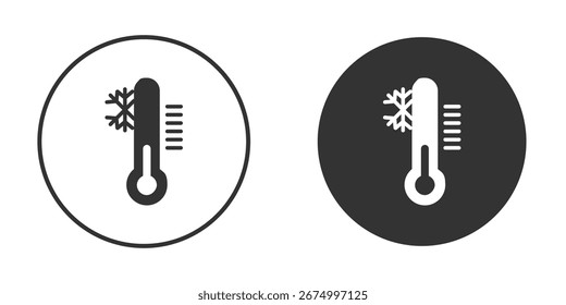Pictograma do ícone frio do termômetro. Ilustração de contorno de vetor isolada em fundo branco.