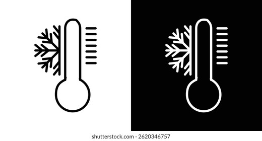 Thermometer cold icon vector for web and mobile app. Symbol isolated.