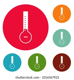 Thermometer cold icons circle set vector isolated on white background