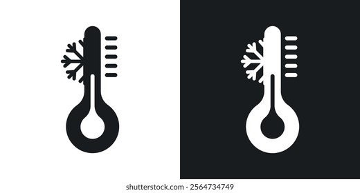 Thermometer cold icons in flat syle