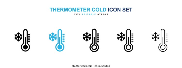 Thermometer cold icons vector collection pack.