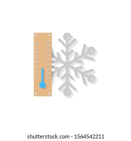 Thermometer cold snowflake icon. Simple line, outline vector of two color weather icons for ui and ux, website or mobile application