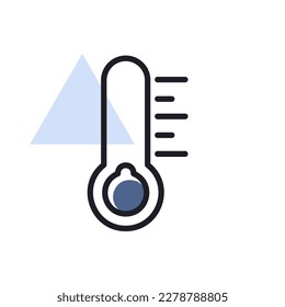 Thermometer cold vector icon. Meteorology sign. Graph symbol for travel, tourism and weather web site and apps design, logo, app, UI