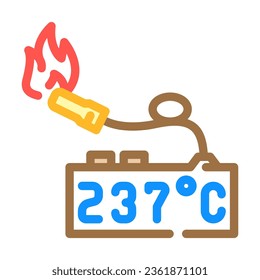 thermometer color icon vector. thermometer sign. isolated symbol illustration