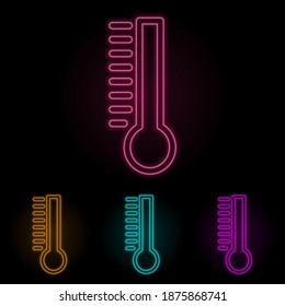 thermometer color neon set. Simple thin line, outline vector of web icons for ui and ux, website or mobile application