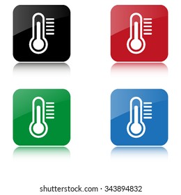Thermometer  - color vector icon  with shadow