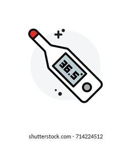Thermometer concept Isolated Line Vector Illustration editable Icon
