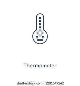 Thermometer concept line icon. Linear Thermometer concept outline symbol design. This simple element illustration can be used for web and mobile UI/UX.