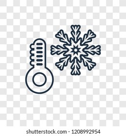 Thermometer concept vector linear icon isolated on transparent background, Thermometer concept transparency concept in outline style