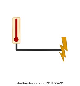 Thermometer connected to a power symbol. Vector illustration design