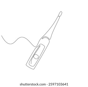 Thermometer continuous line. Continuous one line drawing of digital thermometer. Medical equipment concept. single line drawing