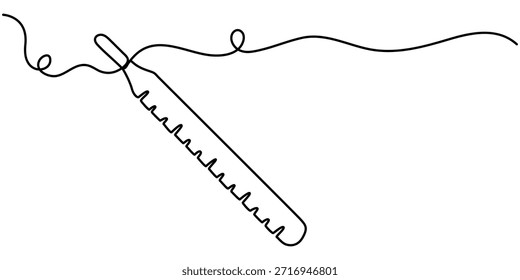  Dibujo continuo de una línea del termómetro, en de la Ilustración vectorial del contorno. 