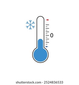 thermometer cool icon, temperature celcius concept on white background, suitable for sign symbol or icon.