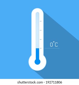 Thermometer cool winter temperature. Vector illustration.