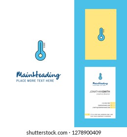 Thermometer Creative Logo and business card. vertical Design Vector
