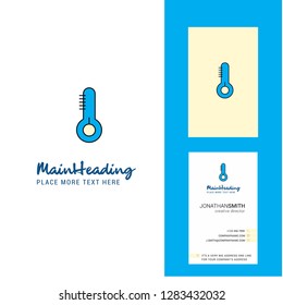 Thermometer Creative Logo and business card. vertical Design Vector
