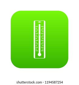 Thermometer with degrees icon digital green for any design isolated on white vector illustration
