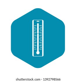 Thermometer with degrees icon. Simple illustration of thermometer with degrees vector icon for web