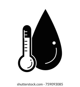 thermometer device with water drop