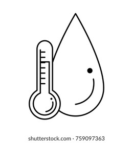thermometer device with water drop