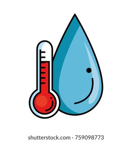 thermometer device with water drop