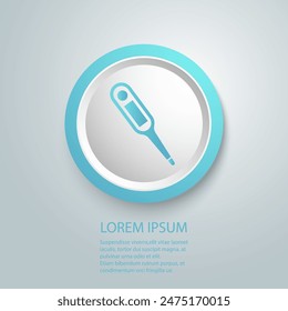 Thermometer digital blue icon vector design illustration flat sign