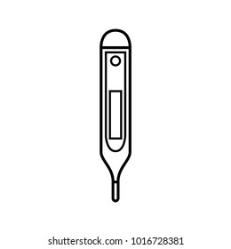 Thermometer digital icon vector logo design template