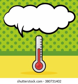 Thermometer doodle, speech bubble