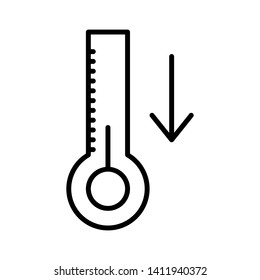 thermometer down icon vector winter season