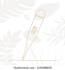 Thermometer Drawing By One Continuous Line, Vector