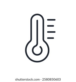 Thermometer editable stroke outline icon isolated on white background flat vector illustration. Pixel perfect. 64 x 64.