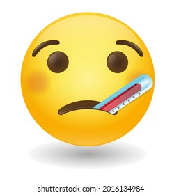 Thermometer Emoji Icon Illustration. Sick Vector Symbol Emoticon Design Vektor.