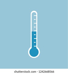 Thermometer equipment showing hot or cold weather. Thermometer Icon.Celsius and fahrenheit meteorology thermometers measuring , vector illustration. 