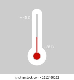 Thermometer. Thermometer equipment showing hot or cold weather. Temperature symbol. Vector illustration