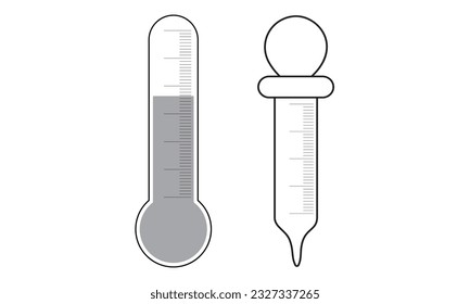  Thermometer and eye dropper vector illustration