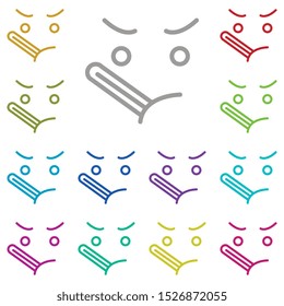 Thermometer, face multi color icon. Simple thin line, outline vector of emotion icons for ui and ux, website or mobile application