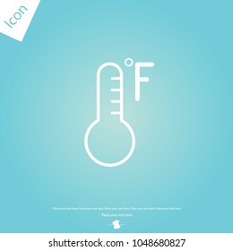Thermometer fahrenheit vector icon