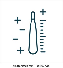 Thermometer and fever concept line icon isolated vector. Editable stroke symbol. Vaccines against virus, vaccination sheldule, anti vaccine, shield virus. Flu, hepatitis, measles covid prevention