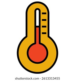  thermometer Filled outline icon. Editable stroke.