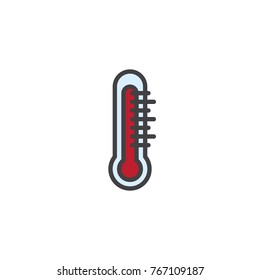 Thermometer filled outline icon, line vector sign, linear colorful pictogram isolated on white. Meteo diagnostic technology symbol, logo illustration. Pixel perfect vector graphics