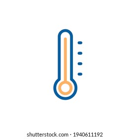 Thermometer füllte Umriss-Vektorsymbol-Illustration. Für Konzepte von Gesundheitsversorgung, Wetter und anderen Messfächern. Kalt und warm. Grippe, Virus